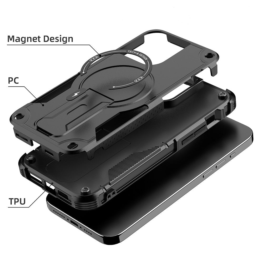 Mechanical Anti-Fall Stand Magnetic Phone Case