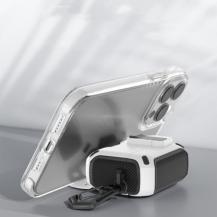Auto Locking Earphone Case with Phone Stand Support and Quick Release Lid