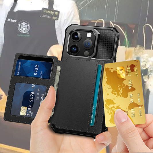Multi-Function Wallet Phone Case – Shockproof Cover with Card Slots