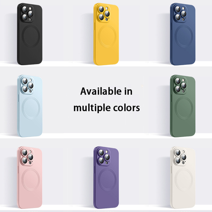 Magnetic liquid silicone phone case: includes a lens protector