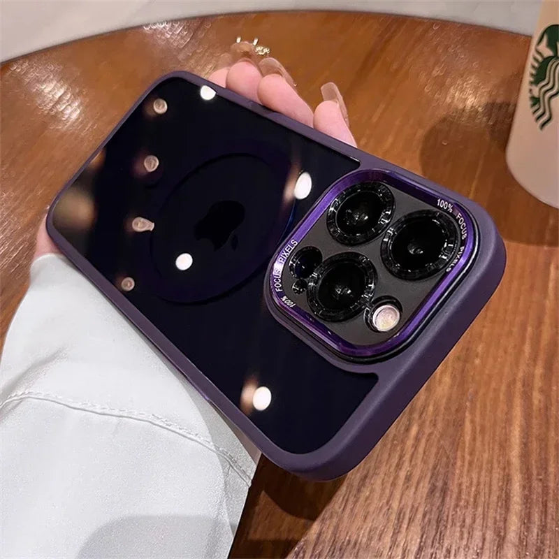 iPhone Silicone Magnetic Case: Rear Magnet, Shockproof & Durable