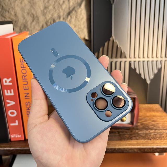 AG Frosted Glass Magnetic iPhone case With Camera Lens Protector