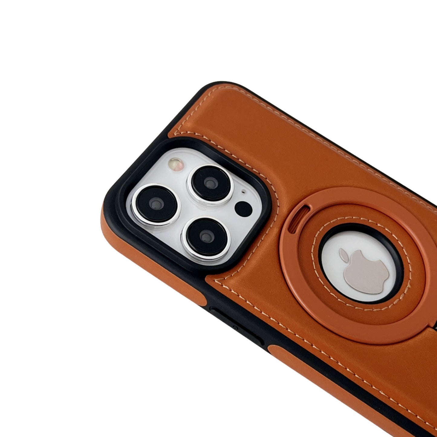 Full-Coverage Shockproof Leather Magnetic Stand iPhone Case