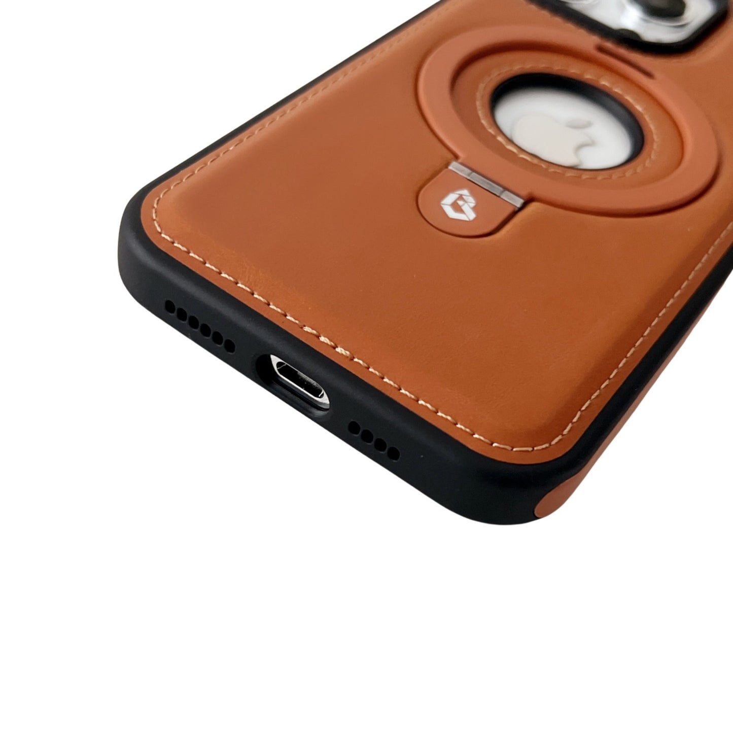 Full-Coverage Shockproof Leather Magnetic Stand iPhone Case