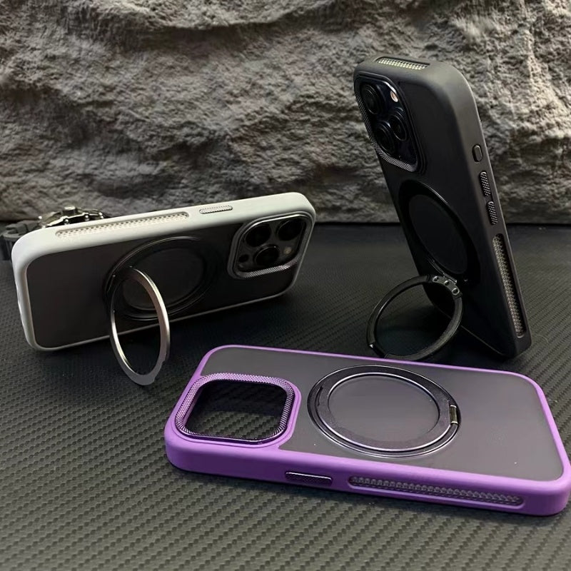 Translucent Matte 360° Magnetic iPhone Case: Shockproof, Wireless Charging, Heat Dissipation