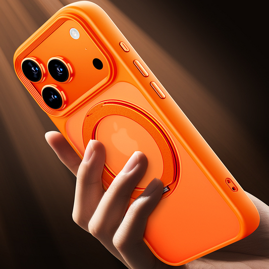 Velora SpinShield Case – Soft-Touch Comfort, 360° Stand & Magnetic Charging