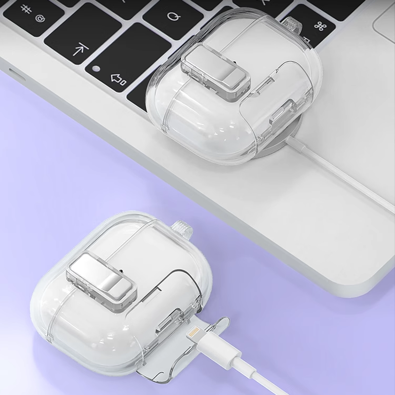 CrystalSnap Clear Magnetic AirPods Case – Wireless Charging & Built-in Stand