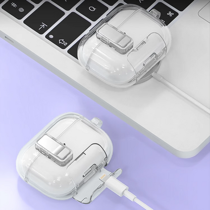 CrystalSnap Clear Magnetic AirPods Case – Wireless Charging & Built-in Stand