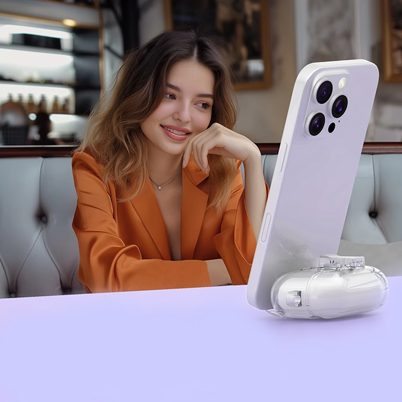 CrystalSnap Clear Magnetic AirPods Case – Wireless Charging & Built-in Stand