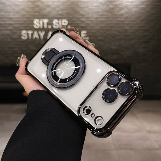 Translucent Magnetic iPhone Cover with Stand and Corner Cushions