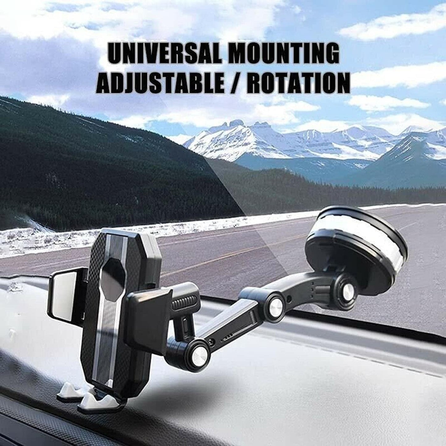 Car Phone Holder Universal 360° Rotating Car Phone Mount with Strong Suction Cup Adjustable Car Dashboard