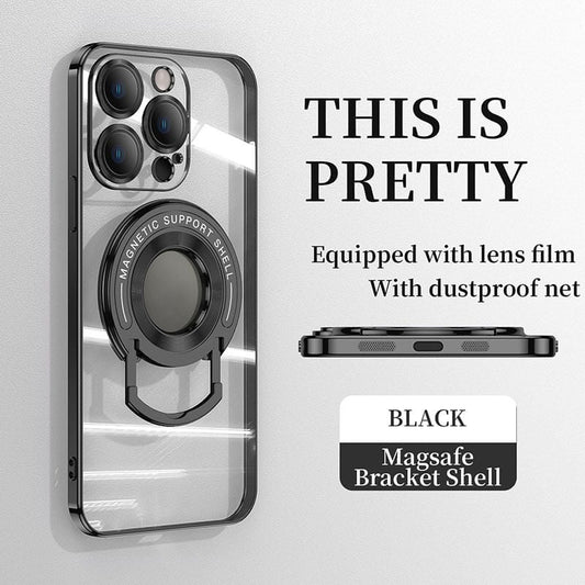 Magnetic Holder Plating Phone Case for iPhone