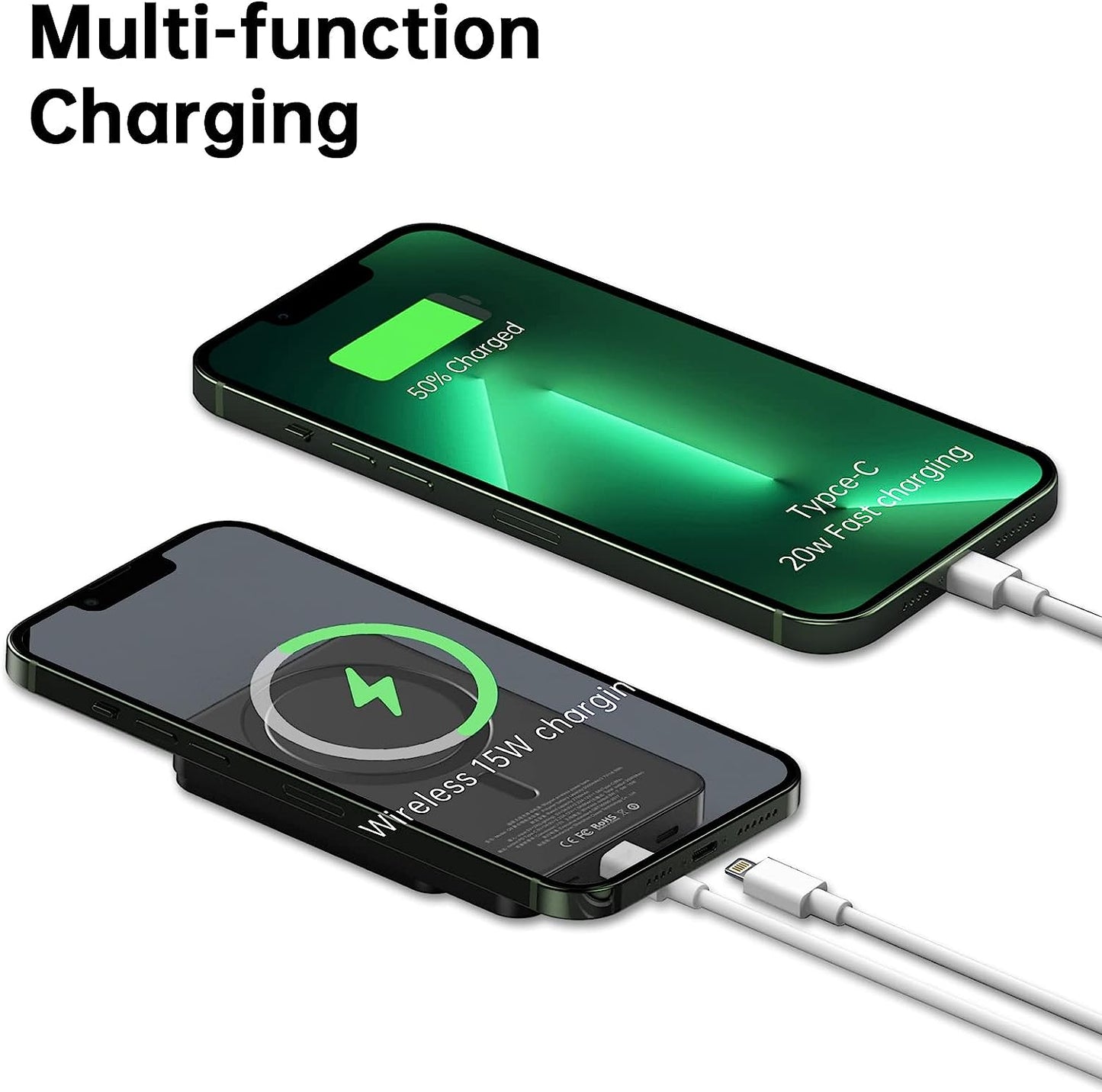 Magnetic & Wired Power Bank with Digital Screen
