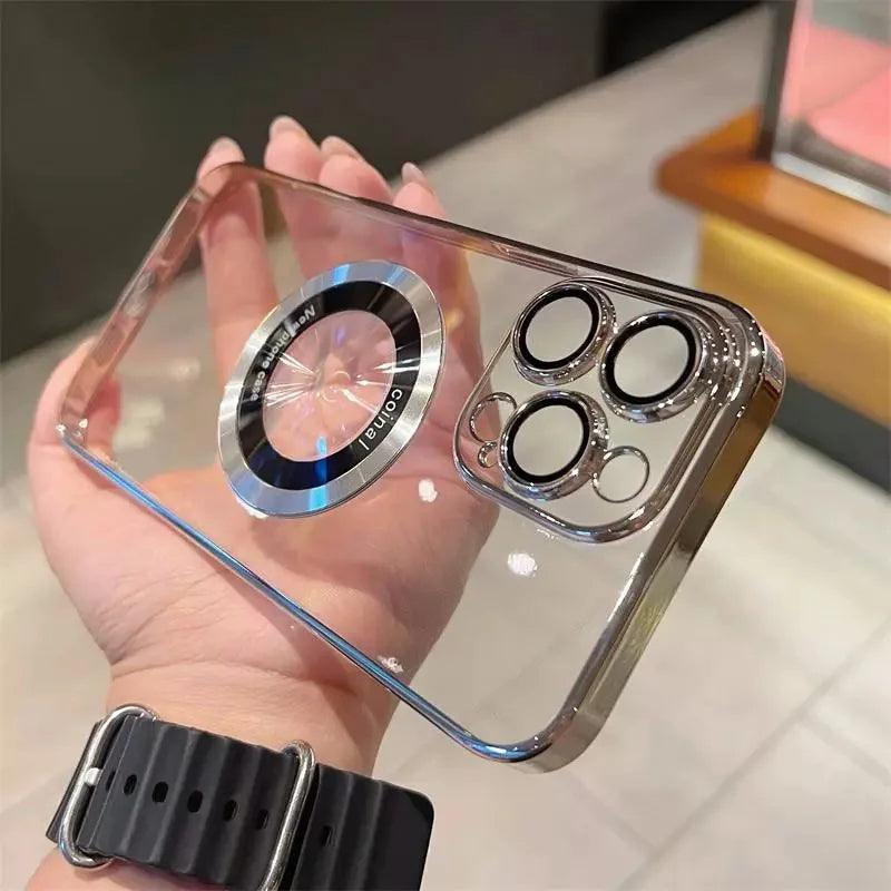Transparent Back Cover Magnetic Cell Phone Case
